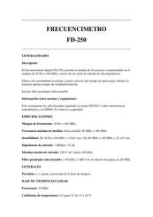 Promax FD-250 Manual De Instrucciones