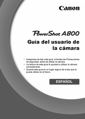 Canon PowerShot A800 Guia Del Usuario