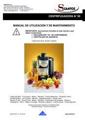 Santos 50 Manual De Utilización Y De Mantenimiento