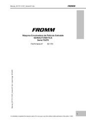 Fromm 30.1701 Manual Del Usuario Y Operador