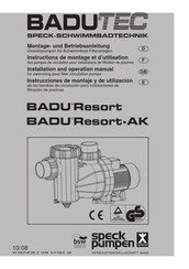 Speck pumpen BADU Resort Instrucciones De Montaje