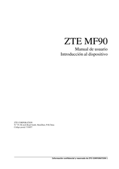 ZTE MF90 Manual De Usuario