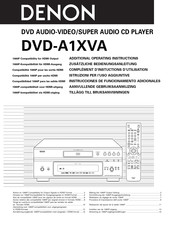 Denon DVD-A1XVA Instrucciones De Funcionamiento