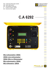 Chauvin Arnoux C.A 6292 Guia De Inicio Rapido