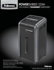 Fellowes POWERSHRED 225Mi Manual Del Usuario