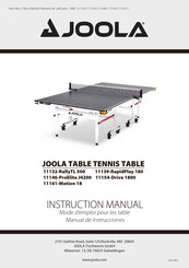 JOOLA 11139-RapidPlay 180 Manual De Instrucciones