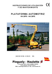 Pinguely-Haulotte HA 26PX Instrucciones De Utilización Y De Mantenimiento