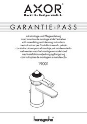 Hansgrohe AXOR 19001 Instrucciones Para El Montaje