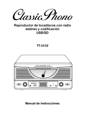 Classic Phono TT-31 Manual De Instrucciones