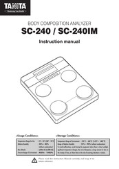 Tanita SC-240IM Manual De Instrucciones