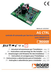 Roger Technology AG CTRL Instrucciones Y Advertencias Para El Instalador