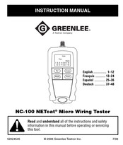 Greenlee NC-100 NETcat Manual De Instrucciones