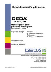 GEDA 1500Z Manual De Operación Y De Montaje