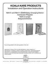 Koala Kare KB111-SSWM Instrucciones De Instalación Y Funcionamiento