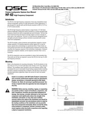 QSC HF-63 Manual Del Usuario