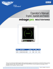 Vollrath mirage pro 59510P Manual Del Operador