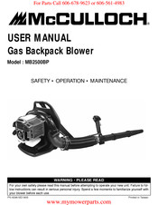 Mcculloch MB2500BP Manual De Usuario