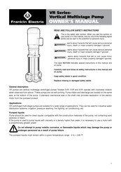 Franklin Electric VR Serie Manual Del Propietário