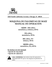 Cretors DIPLOMAT DI32CP Manual De Operación