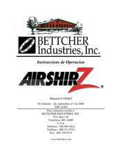 BETTCHER INDUSTRIES AIRSHIRZ Serie Instrucciones De Operación