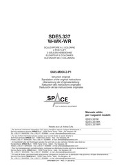 Space SDE5.337W Traducción De Las Instrucciones Originales