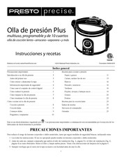 Presto 02142 Instrucciones Y Recetas