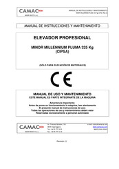 Camac MINOR MILLENNIUM PLUMA Manual De Instrucciones Y Mantenimiento