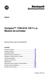 Rockwell Automation Allen-Bradley Compact 1769-IA16 120 V Instrucciones Para La Instalación