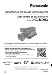 Panasonic HC-MDH3 Instrucciones De Funcionamiento