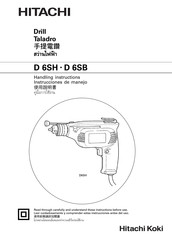 Hitachi Koki D 6SB Instrucciones De Manejo