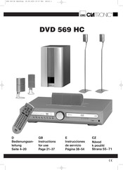 Clatronic DVD 569 HC Instrucciones De Servicio