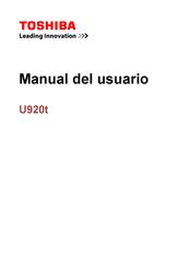 Toshiba U920t Manual Del Usuario