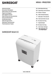 Ideal Shredcat 8260 CC Instrucciones De Uso