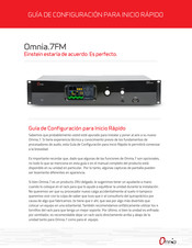 Omnia 7FM Guía De Configuración Para Inicio Rápido