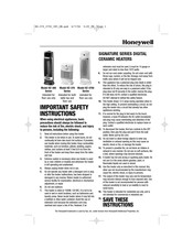 Honeywell HZ-3750 Serie Importantes Instrucciones De Seguridad