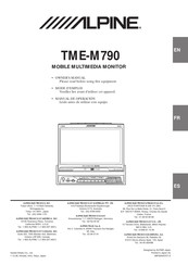 Alpine TME-M790 Manual De Operación
