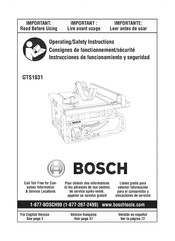 Bosch GTS1031 Instrucciones De Funcionarniento Y Segurida