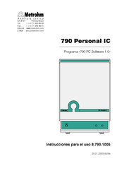 Metrohm 790 Personal IC Instrucciones Para El Uso