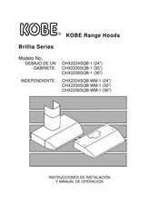 KOBE CHX2230SQB-1 Instrucciones De Instalación Y Manual De Operación