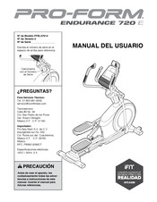 ICON Pro-Form Endurance 720 E Manual Del Usuario