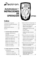 Actron Auto Analyzer CP7665 Instrucciones De Operación