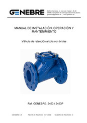 Genebre 2453 Manual De Instalación, Operación Y Mantenimiento