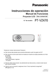 Panasonic PT-VX600 Instrucciones De Operación