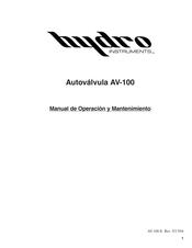 Hydro Instruments AV-100 Manual De Operación Y Mantenimiento