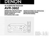 Denon AVR-3802 Instrucciones De Operación