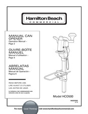 Hamilton Beach HCO500 Manual De Operación