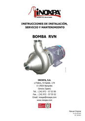 iNOXPA RVN Serie Instrucciones De Instalación, Servicio Y Mantenimiento