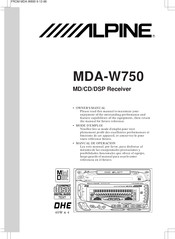 Alpine MDA-W750 Manual De Operación