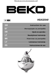 Beko HSA32540 Instrucciones De Uso