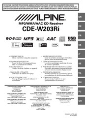 Alpine CDE-W203Ri Manual De Operación